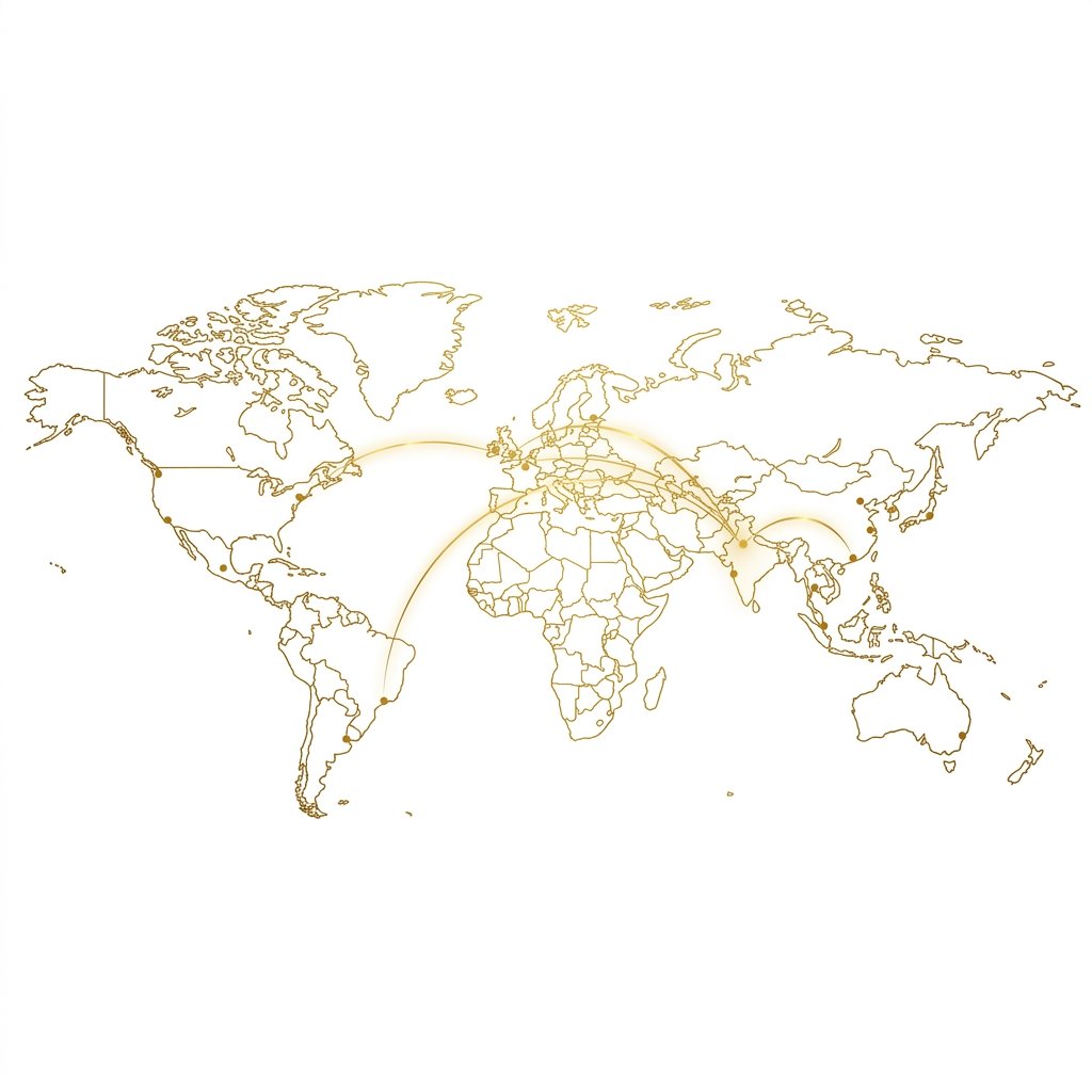 World map showing connections between India and Ireland representing MJ Epoch Ventures global network